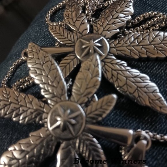 Hot New Men's Super Girl Big Steel Vegan 24" Leaf Necklace - Picture 5 of 6